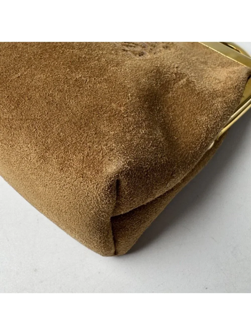 Loewe Anagram Suede Coin Case Kiss Lock Vintage